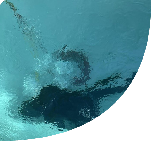 Satisfied customer with a repaired pool